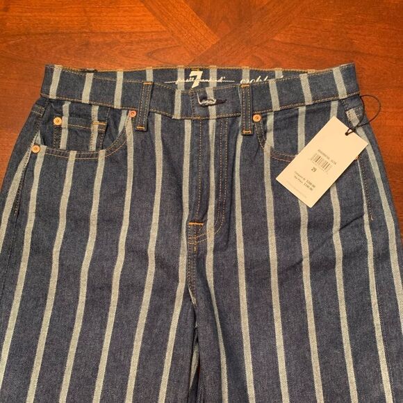 Seven all mankind stripe cropped wide leg jeans size 30, NWT - Picture 7 of 9